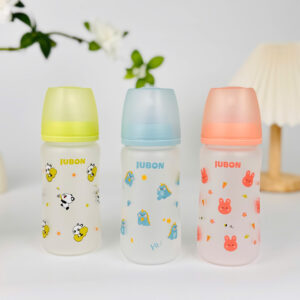 Bình Sữa Thủy Tinh Tráng Silicone JUBON - 260ml